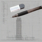 Student Drawing and Drafting Set (Compass + eraser + pencil + lead + ruler 4-piece set) 8-piece stationery set