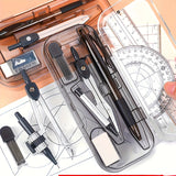 8PCS Drawings for Geometry School Compasses, Mechanical Pencils, Protractors, Rulers, and Tripods, with Storage Boxes