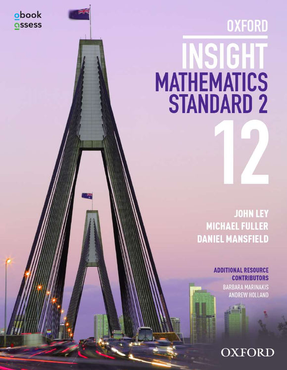 Oxford Insight Mathematics Standard 2 Year 12 Student book + obook assess 9780190312145
