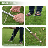 Stainless Steel Soil Probe, 36-Inch Soil Test Rod, Ground Penetration Tool, Soil Sampling Kit, Gardening Equipment