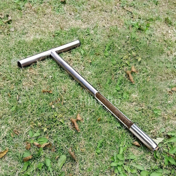 1 SET Soil Sample Probe, Soil Sampling Tools, T-Style Handle Soil Probe Rod for Lawn Farm Golf Course, Soil Probes for Soil Sampling with a Set of Garden Tools and 4pcs Reusable Sample Bags
