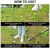Stainless Steel Soil Probe, 36-Inch Soil Test Rod, Ground Penetration Tool, Soil Sampling Kit, Gardening Equipment