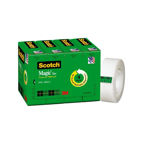 Scotch Magic Tape 810 19mm x 25m x 4 Rolls