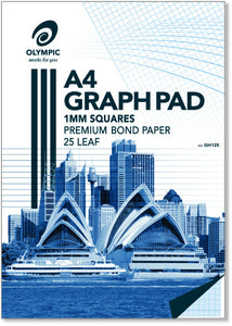 Graph Pad A4 1mm Squares 25 Leaf 7 Holes Olympic