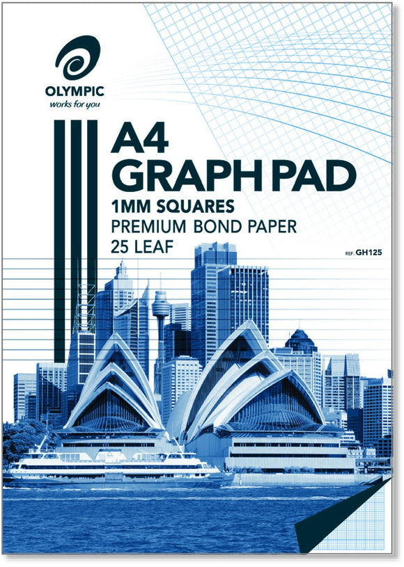 Graph Pad A4 1mm Squares 25 Leaf 7 Holes Olympic