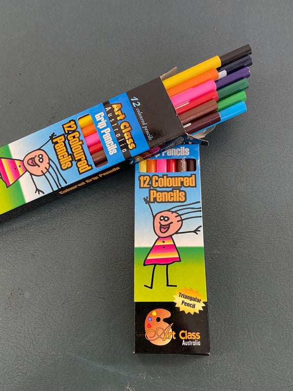 Coloured Triangular Pencils Packet of 12 - Art Class Australia
