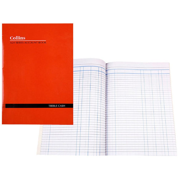 Collins A24 Series Account Book Treble Cash