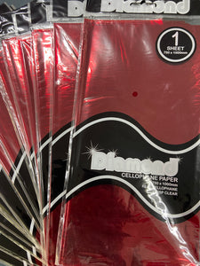 Diamond Cellophane Paper 1 Sheet 750mm x 1000mm - Red Only