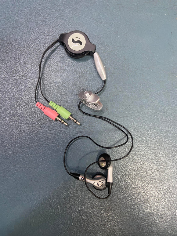 Earbud Headphones - Retractable - In Ear - 2 x 3.5mm Jack