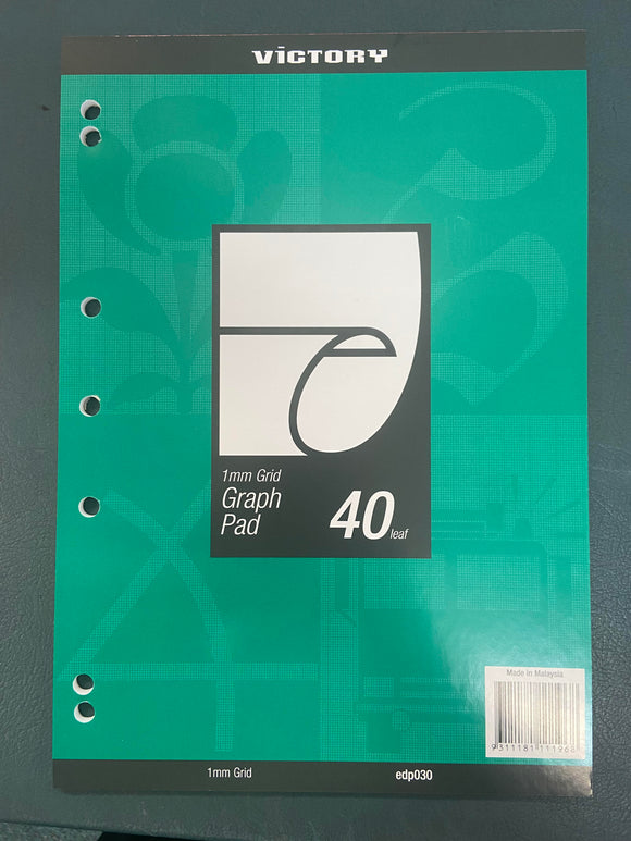 Victory A4 Graph Pad 1mm Grid 40 Leaf EDP030