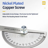 180 Degree Protractor Metal Angle Finder Angle Ruler Woodworking Tools Measuring Ruler Angle Meter Stainless Steel Goniometer