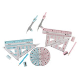 8Pcs/Set Compasses Rulers Professional Drawing Tools Geometry Maths Art Drawing Supplies Office Student Stationery Gift Prizes
