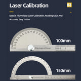 180 Degree Protractor Metal Angle Finder Angle Ruler Woodworking Tools Measuring Ruler Angle Meter Stainless Steel Goniometer