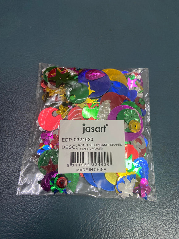 Jasart Sequins - Assorted Shapes & Sizes 25g Pack