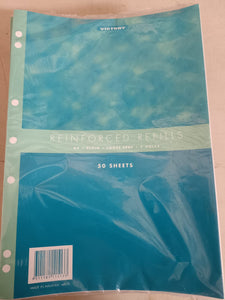Looseleaf Refill Blank Pages A4 50 Sheets Reinforced
