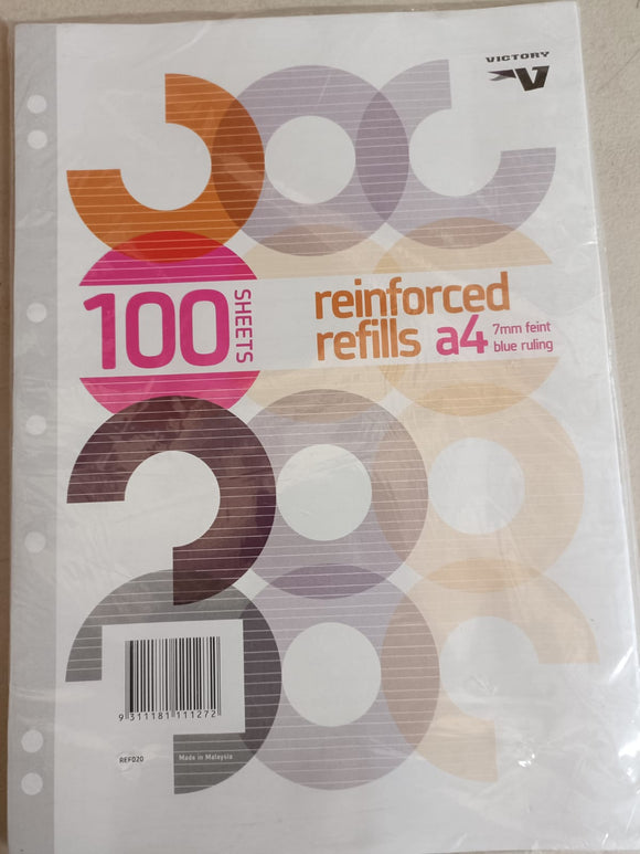 Looseleaf Reinforced Refills 7mm Ruled (100pk)