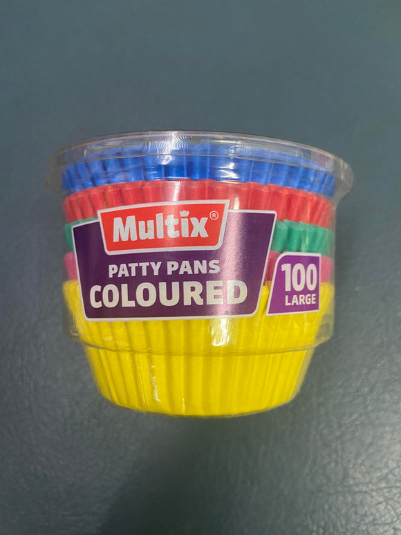 Multix Coloured Large Patty Cases Pack of 100