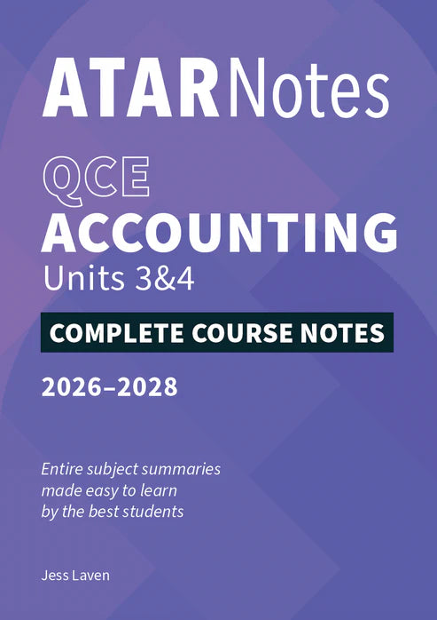 ATAR Notes QCE Accounting 3&4 Notes (2026-2028)