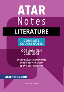 ATAR Notes QCE Literature 3&4 Notes (2023-2025) 9781922818737