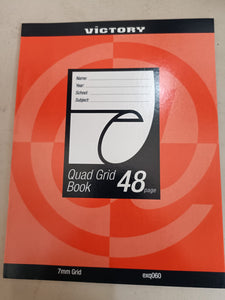 Quad Grid Book 7mm Sqaures 48 Page