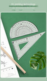 4pcs/7pcs Geometric Mathematical Drawing Tool Set Multi-functional Compass Protractor Ruler Eraser