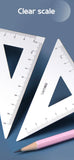 Aluminum Alloy Four-piece Ruler High Value Drawing Set Small Triangle Geometric Protractor Metal Ruler School Office Stationery