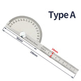 Goniometer Stainless Steel Protractor Metal Ruler Multi Angle Measuring Ruler Carpentry Tool Angle Meter Angle Finder Goniometro