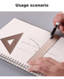 Deli Metal Ruler School Drawing Measuring Triangle Ruler for Kids Learning Angle Straight Ruler Set Office Accessories Supplies