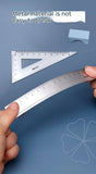 Aluminum Alloy Four-piece Ruler High Value Drawing Set Small Triangle Geometric Protractor Metal Ruler School Office Stationery