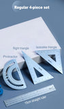Deli Metal Ruler School Drawing Measuring Triangle Ruler for Kids Learning Angle Straight Ruler Set Office Accessories Supplies
