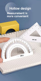 Aluminum Alloy Four-piece Ruler High Value Drawing Set Small Triangle Geometric Protractor Metal Ruler School Office Stationery