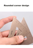 Deli Metal Ruler School Drawing Measuring Triangle Ruler for Kids Learning Angle Straight Ruler Set Office Accessories Supplies