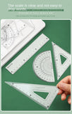 4pcs/7pcs Geometric Mathematical Drawing Tool Set Multi-functional Compass Protractor Ruler Eraser