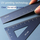 Aluminum Alloy Four-piece Ruler High Value Drawing Set Small Triangle Geometric Protractor Metal Ruler School Office Stationery