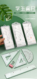 4pcs/7pcs Geometric Mathematical Drawing Tool Set Multi-functional Compass Protractor Ruler Eraser