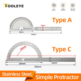 180 Degree Protractor Metal Angle Finder Angle Ruler Woodworking Tools Measuring Ruler Angle Meter Stainless Steel Goniometer