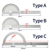 Goniometer Stainless Steel Protractor Metal Ruler Multi Angle Measuring Ruler Carpentry Tool Angle Meter Angle Finder Goniometro