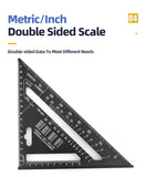 Triangle Ruler 7Inch Measurement Tool Aluminium Alloy Carpenter Set Square Angle Woodworking Tools Try Square Triangular Metric