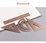 Deli Metal Ruler School Drawing Measuring Triangle Ruler for Kids Learning Angle Straight Ruler Set Office Accessories Supplies