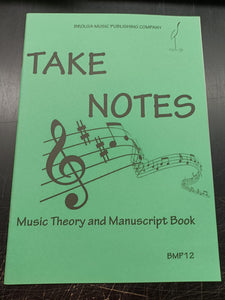 Music Theory and Manuscript Book 12 Stave 32Pg BMP12 (Take notes)
