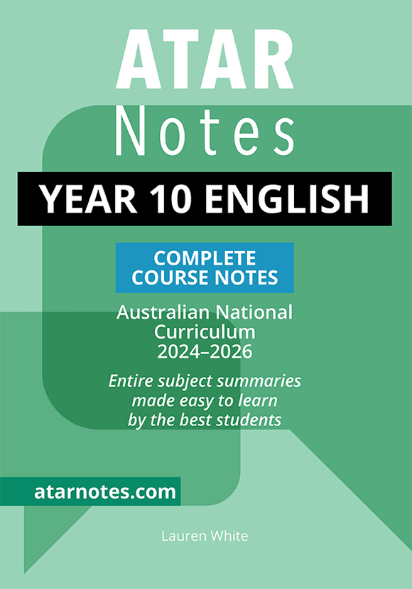 ATAR Notes Year 10 English Notes (2024-2026) 9781922818874