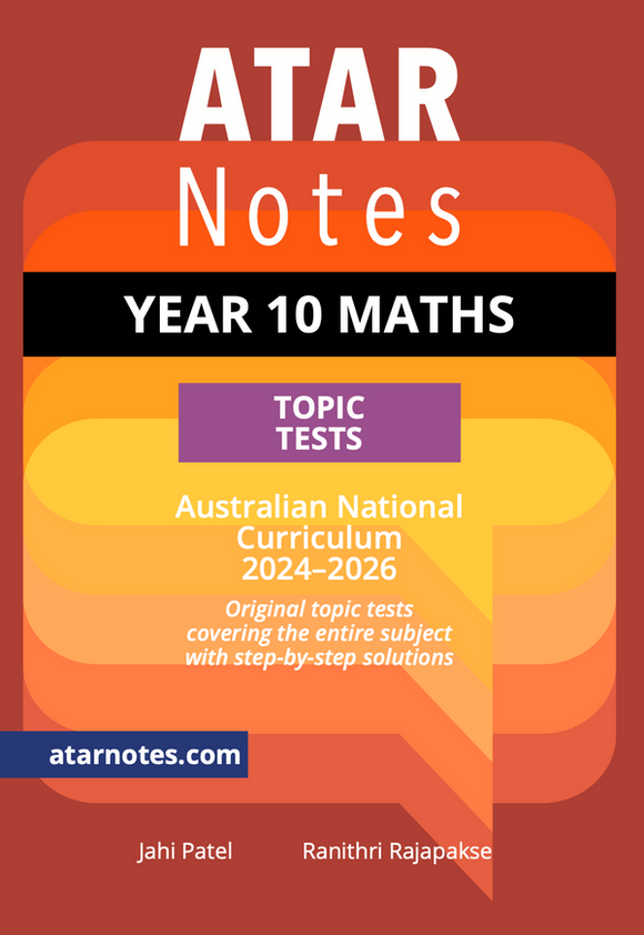 ATAR Notes Year 10 Maths Topic Tests (2024-2026) 9781923199743