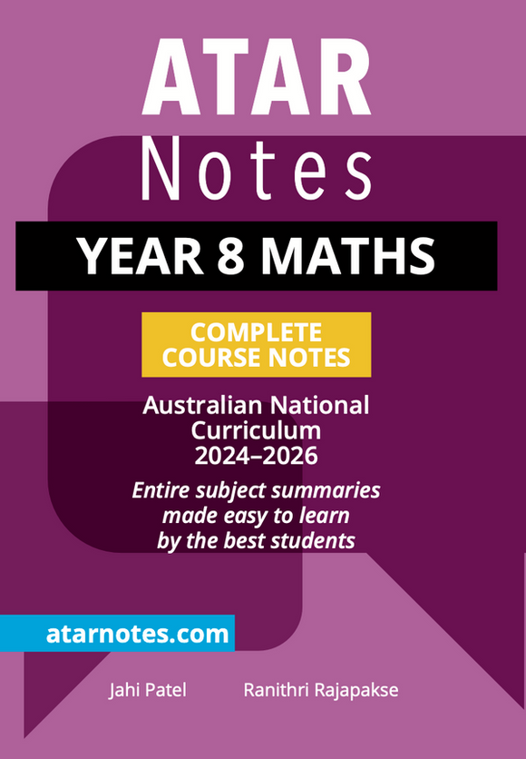 ATAR Notes Year 8 Maths Notes (2024-2026) 9781923199750