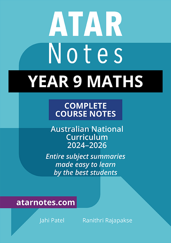 ATAR Notes Year 9 Maths Notes (2024-2026) 9781922818904