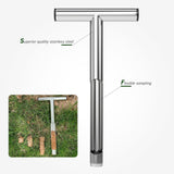 1 SET Soil Sample Probe, Soil Sampling Tools, T-Style Handle Soil Probe Rod for Lawn Farm Golf Course, Soil Probes for Soil Sampling with a Set of Garden Tools and 4pcs Reusable Sample Bags