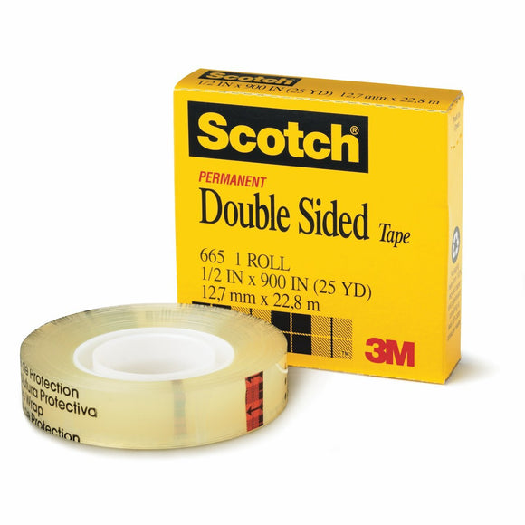 Scotch Tape Double Sided 665 12.7mm x 22.8m x 1 Roll Boxed