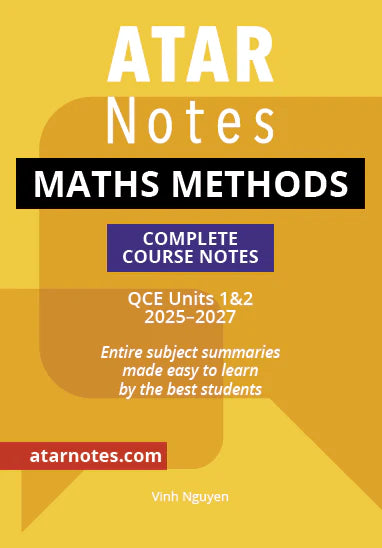 ATAR Notes QCE Maths Methods 1&2 Notes (2025-2027)
