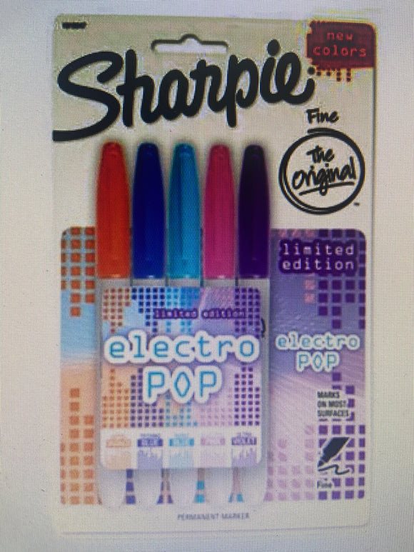 Sharpie Fine Electro Pop Marker Assorted 5 Markers