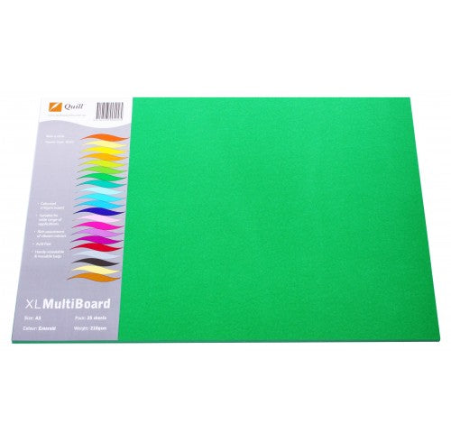 Quill XL MultiBoard Emerald A3 Cardboard 210gsm 50 sheets 90049 ...