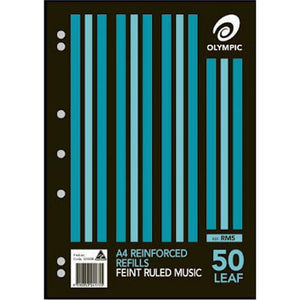 A4 Reinforced Refills Ruled Music 50 Leaf 9310353241755